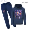 Kpop Demon Hunters barne-sweatshirt-hettegenser og bukse-sett navy blue 130cm