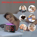 Miniatyrbild 3 av 5: Högtalande väckarklocka för tungsovare Vibrerande väckarklocka med sängvibrator för döva och hörselskadade