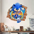 Miniatyrbillede 1 af 5: Sonic vægdekorationssticker, børne-tegneserie soveværelses baggrundsvæg