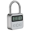 Metall Timerlås LCD-Display Multifunktionell Elektronisk Tid 99 Timmar Max Timing USB Uppladdningsbar Timer Hänglås Silver