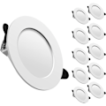 Miniatyrbillede 1 af 5: Fællbare LED-spotlights, ekstra flade, indbyggede loftslamper, runde, til stue, køkken, 10-pak
