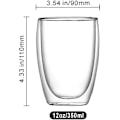 Miniatyrbillede 4 af 5: Dobbelt væggede isolerede glas krus (sæt af 2), kaffekrus, tekopper, drikkeglas til kolde eller varme drikke (350 ml)