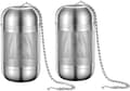 Set of 2 - Stainless Steel Spice Balls/Tea Infusers - Practical Tea Strainers for Cooking and Loose Tea - Threaded Mesh Baskets for Brine, Tea