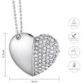 Miniatyrbillede 3 af 5: Hjerteformet Diamant USB Flash Drive (Sølv 32GB), Avanceret Hjerte Diamant Højhastigheds USB 3.0 Flash Data Lagringsenhed Memory Pen Flash Drive