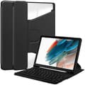 Compatible Case with Rotating Stand and Bluetooth Keyboard for Samsung Galaxy Tab A8 10.5 (2021) / (2022) - Perfect Black-max Black