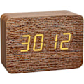 Miniatyrbild 2 av 5: Tfa Dostmann Design Radiostyrd väckarklocka i trälook Clocco, 60.2549.08, Plast, Brun/orange[C]