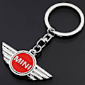 Miniatyrbilde 1 av 2: Lang kjede metall nøkkelring Billogotyp nøkkelring for Mini Cooper Red