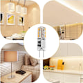 Miniatyrbild 4 av 5: 10x G4 LED-lampor 12V AC/DC Varmvit 3000K 2W, Ej dimbar ljus