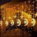 Eid Ramadan LED-gardinlampor Fairy Lights EU-kontakt (varmvit)