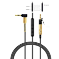 Miniatyrbillede 4 af 5: 2,5 mm til 3,5 mm hovedtelefonkabel til Momentum Over Ear 1/2/3 hovedtelefonledning Slidstærk ledning med lydstyrkekontrol og mikrofon