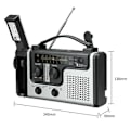 Miniatyrbild 5 av 5: Multifunktionell Solcellsdriven Utomhusradio Bärbar FM/AM-radio Inbyggd Högtalare Stöd LED Nödficklampa Bordslampa