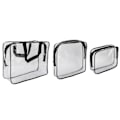 Miniatyrbild 8 av 8: 3 st Toalettväska Transparent Design 3 Storlekar Vattentät Bärbar PVC Material Praktisk Transparent Kosmetikaväska För Resor