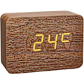 Miniatyrbild 3 av 5: Tfa Dostmann Design Radiostyrd väckarklocka i trälook Clocco, 60.2549.08, Plast, Brun/orange[C]