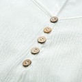 Miniatyrbillede 7 af 7: Kaftan i bomuld og hør til kvinder, boho plus size med lommer, løse lange ærmer, V-hals, plisseret lang linnedkjole, lagdelt maxikjole, afslappet kjole