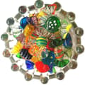 24 st färgglada presentbarn Murano-stil glasgodis söta prydnadsfigurer Guanguan