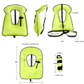 Miniatyrbilde 10 av 10: Oppblåsbar snorkelvest for voksne, lett og slitesterk flytejakke for dykking Red