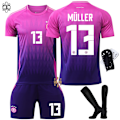 Miniatyrbillede 2 af 5: 2024 Tyskland borta nr 13 Muller EM-tröja 7 Havertz 8 Kroos fotbollströja barn pojke overall No number socks(XXXL,No number socks)
