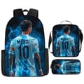 Messi-tryckt ryggsäck, tredelad uppsättning, tecknad ryggsäck 16