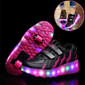Miniatyrbild 3 av 5: Barnskor med Hjul LED-Ljus Glänsande Rullskridskoskor Barnpresenter Pojkar Flickor Den Bästa Presenten för Fest Födelsedag Jul GWI
