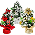 Miniatyrbild 1 av 5: Paket med 3 små mini-julgranar, konstgjorda julgranar för bordsdekorationer