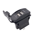 Miniatyrbillede 1 af 2: 5V 3.1A Dobbelt USB Bil Motorcykel Oplader Stik Adapter Strømstik