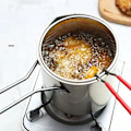 Miniatyrbillede 3 af 5: 304 Rustfrit Stål Kurv Pot Frituregryde Fritere Dybstegning Fisk Sil Fransk Japansk Chips Net Pasta Pan Tråd Køkken Kalkun Løg（Med glat net）