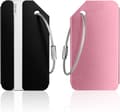 2-pack bagageetiketter i aluminium för resväskor - Svarta och rosa ID-etiketter för resväskor