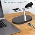 Miniatyrbilde 5 av 7: Magnetisk trådløs ladestasjon 3-i-1 hurtiglader for iPhone 15 14 13 12 Pro Max white