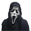 Scream Mask med Svart Hätta Spöke Ansikte Halloween Maskerad Tillbehör