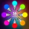 Miniatyrbillede 2 af 8: LED-lys med fjernbetjening til farveskift (4-pak) 16 forskellige farvevalg, blød, blinkende eller strobe-tilstand - Premium kvalitet og energi