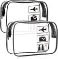 Genomskinliga necessärer för resor, 2-pack med dragkedja, vattentät PVC.