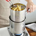 Miniatyrbillede 5 af 5: 304 Rustfrit Stål Kurv Pot Frituregryde Fritere Dybstegning Fisk Sil Fransk Japansk Chips Net Pasta Pan Tråd Køkken Kalkun Løg（Med glat net）
