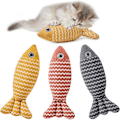 Miniatyrbild 1 av 4: Katt Leksaker Fisk, 3 st Crinkle Ljud Kattmynta Leksaker Mjukt Linne, Interaktiv Kattunge Träning Spark Leksaker för Innekatter 7,8 Tum för Alla Raser