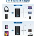 Miniatyrbillede 2 af 6: Bluetooth 5.0 Sender Modtager og Sender 2-i-1 Trådløs Bluetooth Adapter Dobbelt 3.5mm Jack Tilslutning til Hovedtelefoner TV PC Computer