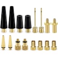 Miniatyrbilde 1 av 5: Sykkelventiladapter, 16 stk. Messing Sykkelpumpeadaptere, Ballpumpe Nål, Oppblåsbare Leker Dyseblåseradapter, Luftpumpetilbehør for Sta