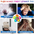 Miniatyrbild 3 av 5: Fidget Spinner Pop Leksaker Set om 4, Fidget Pop Leksaker Party Present, Sensoriska Bubble Pop Leksaker Kit för Barn, Enkla Fidget Spinners Pop Stress