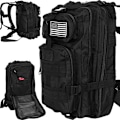 Miniatyrbillede 1 af 7: Militærtaske / Rygsæk i Nylon, Sort - 26 Liter