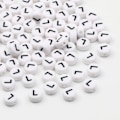 Miniatyrbillede 1 af 7: 7x4mm Akryl Alfabet Bogstav Perler til DIY Smykkefremstilling 50/100/200 stk. [ZHE] L