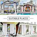 Miniatyrbilde 5 av 5: 2 stk. Utendørsgardiner for Patio Avtakbare for Enkel Vanntett Transparent Gardin for Veranda Hage Lysthus