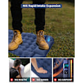 Miniatyrbild 3 av 5: Campingmadrass, självuppblåsande campingmadrass, ultralätt luftmadrass, uppblåsbar madrass med fotpump, vandringsmadrass (grå)[ch] grey