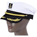 Miniatyrbilde 3 av 5: Voksen Kapteinhatt Yachting Båt Seiler Admiral Kostyme Hvit, One Size[ch]