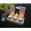 Miniatyrbilde 1 av 3: Lades opp LED-telys, flammefrie flimrende te lys, dekorasjoner for jul, fester, arrangementer, bryllup, sett med (varmt lys)