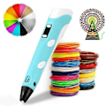 Miniatyrbillede 1 af 5: 3D Print Pen med LCD-skærm - 12 PLA/ABS Filamenter (36m) til Børn & Voksne