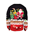 Miniatyrbilde 2 av 3: Julegenser Vinter Høst Rund Hals Topper Sweatshirt Med Rensdyr Santa-trykk Med Julenissen Santa Claus XL