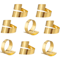 Miniatyrbilde 1 av 3: 8 gullfargede metallserviettringer, elegant serviettringsett [ZHE]