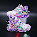 Miniatyrbilde 1 av 5: Jenter Led Casual Sneakers Elsa Prinsesse Trykk Utendørssko Barn Lilla T Purple T 31-insole 19.4cm