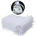 Miniatyrbilde 1 av 6: 100 Håndlagde Hvite Organzaposer, 9 x 7 cm [ZHE] Vit White