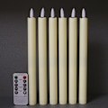 Miniatyrbilde 2 av 3: Dww - 6-pak Batteridrevne LED-lys med Fjernkontroll og Timer, Ekte Vaks Flimmer Varmt Hvit Lys