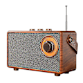 Miniatyrbillede 1 af 5: Retro FM Radio, Bærbar Træ Bluetooth Radio, Bas Højttaler, Håndfri MP3 Afspiller, Understøtter USB/TF Car[ch]