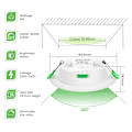 Pikkukuva 2 / 5: 6-pack 5W ultratuntti himmennettävät LED-alasvalot CCT 75-85mm leikkaus nikkeli